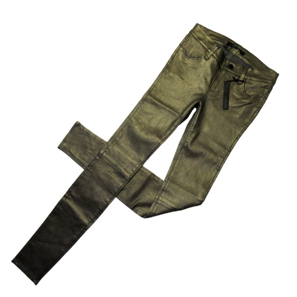 NWT J Brand L624 Stacked Super Skinny in Gold Rush Lambskin Leather Pants 25